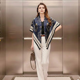 90x90 Seidentuch blau weiß klassisch N4