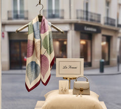 90x90 Seidentuch Lila Beige N59