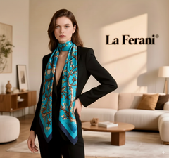 180x90 Seidenschal Van Gogh Blau klassisch Stil