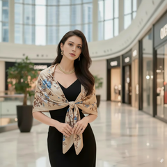 180x90 Van Gogh Rosa Seidenschal N94