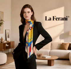 180x90 bunt Seideschal Papagei Gelb LA