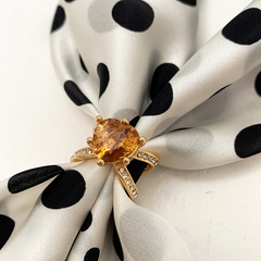 Silk Scarf ring Gold slide holder pin Accessory Jewelry Gold Diamant for 70x70 90x90 R4