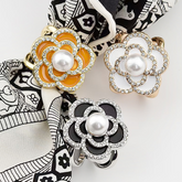 Silk Scarf ring slide holder pin Accessory Jewelry white black for 70x70 90x90 R5