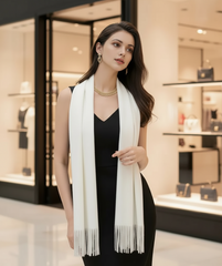 100% Kaschmirschal Damen 200x75 dünn extra geschmeidig elegant seidig S2