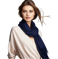 100% Cashmere thin Scarf 185x65 Spring Navy blue Business Style Wool Shawl Wrap Pashmina S2