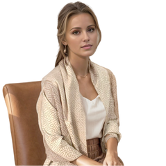 Cashmere Scarf 180x65 Beige White Asian Style Wool Shawl Wrap Stole Pashmina S25