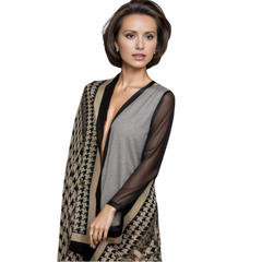 180x90 Wool Viscose soft Scarf Beige Black Business Shawl Stole Wrap Stole Foulard N342