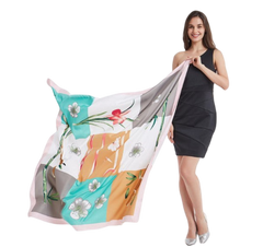 130x130 Silk Scarf Colourful Art Design Style Stole Foulard Shawl Wrap N157