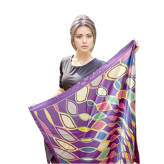 90x90 Silk Scarf purple colourful Classic elegant business Style Silk Stole Foulard N607