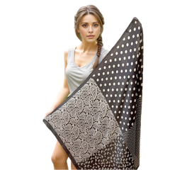 90x90 Silk Scarf black grey Classic elegant business Style Silk Stole Foulard N608