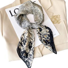 90x90 Silk Scarf white black Business Style Silk Stole Foulard N311