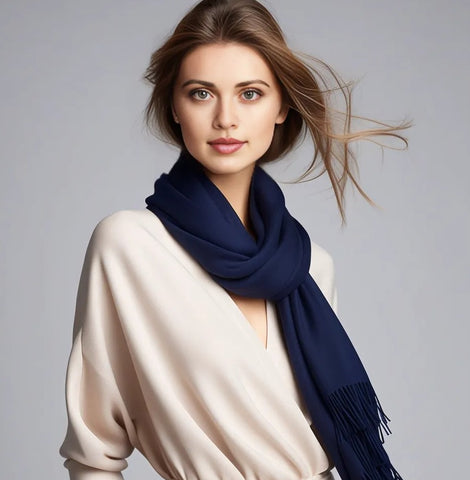 100% Cashmere thin Scarf 185x65 Schwarz Spring Casual Style Wool Shawl Wrap Pashmina S2