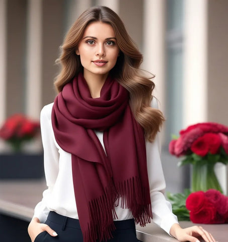 100% Cashmere thin Scarf 185x65 Schwarz Spring Casual Style Wool Shawl Wrap Pashmina S2