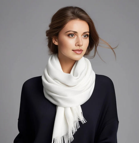 100% Cashmere thin Scarf 185x65 Schwarz Spring Casual Style Wool Shawl Wrap Pashmina S2