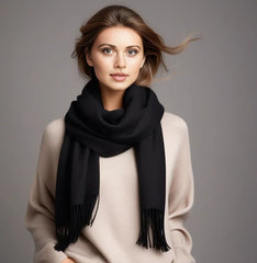 100% Cashmere thin Scarf 185x65 Spring Navy blue Business Style Wool Shawl Wrap Pashmina S2