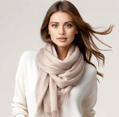 100% Cashmere thin Scarf 185x65 Spring Beige Business Style Wool Shawl Wrap Pashmina S2