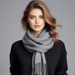 100% Cashmere thin Scarf 185x65 Spring Beige Business Style Wool Shawl Wrap Pashmina S2