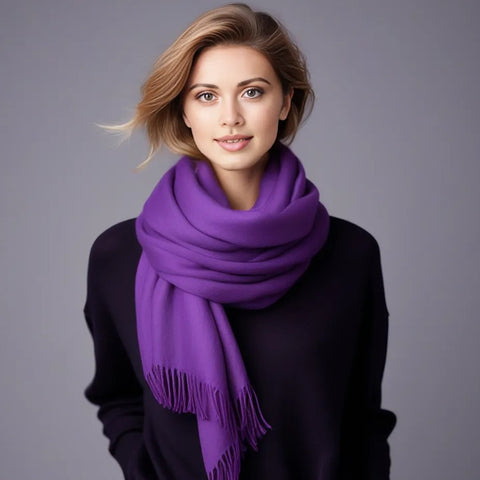100% Cashmere thin Scarf 185x65 Schwarz Spring Casual Style Wool Shawl Wrap Pashmina S2