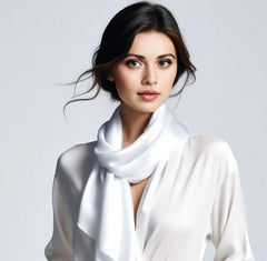 90x90 Silk Scarf White Shawl Business Style Bandana Neck Stole Foulard formal events 8 colours NB1