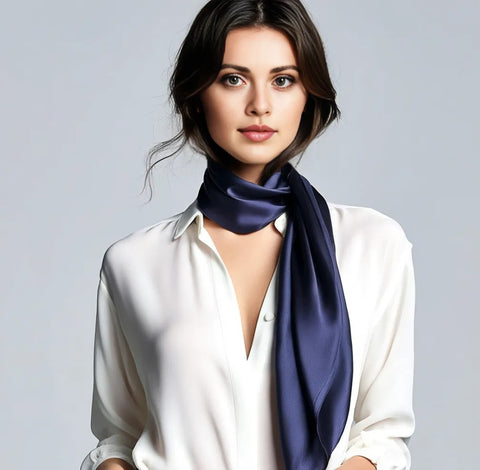 90x90 Silk Scarf Blue Shawl Business Style Bandana Neck Stole Foulard formal events 8 colours NB1