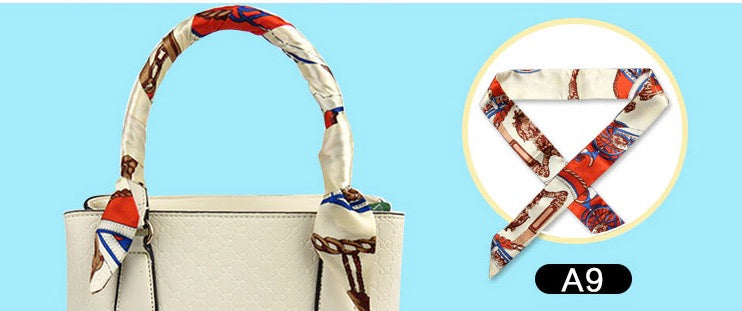 Silk Scarf Purse Hand Bag Accessory 100x5cm tie belt wrist