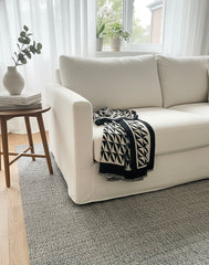 Kaschmirschal 185x65 Damen klassisch schwarz Weiss B1