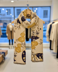 Kaschmirschal 185x65 Damen Asian Style Beige B10