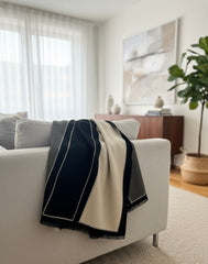 Kaschmirschal 185x65 Damen klassisch schwarz Weiss B2