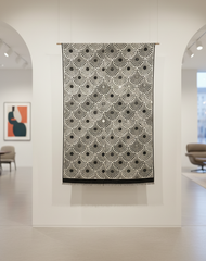 Kaschmirschal 185x65 Damen klassisch Stil schwarz weiss  B24