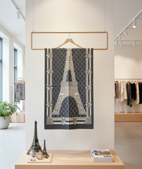 Kaschmirschal 185x65 Damen Paris Stil grau beige B27