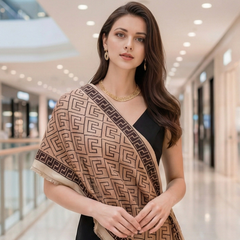 Kaschmirschal 185x65 Damen Beige Classic Style Beige B32