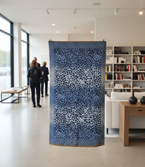 Kaschmirschal 185x65 Damen Blau Leopard Stil B32