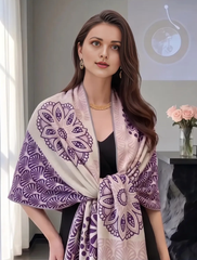 Kaschmirschal dünn 185x65 Damen klassisch rosa B38