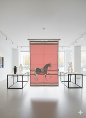 Kaschmirschal 185x65 Damen klassisch Rosa Pferd B8