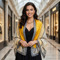 180x60 Seidenschal orange weiß klassisch G19