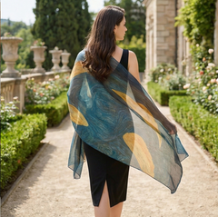 180x90 Seidenschal grün transparent klassisch Stola G21