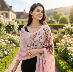 180x90 Seidenschal Rosa Van Gogh klassisch G3