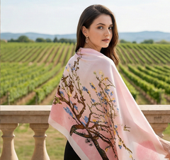 180x90 Seidenschal Rosa Van Gogh klassisch G3