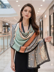 180x90 Halstuch Seide bunt klassisch Asian Stil G38