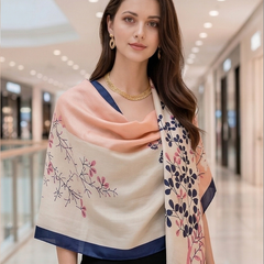 180x90 Seidenschal Rosa klassisch Asian Stil G39