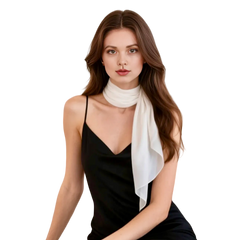 90x90 Seidentuch Uni Farbe Bandana Schwarz Weiß NB