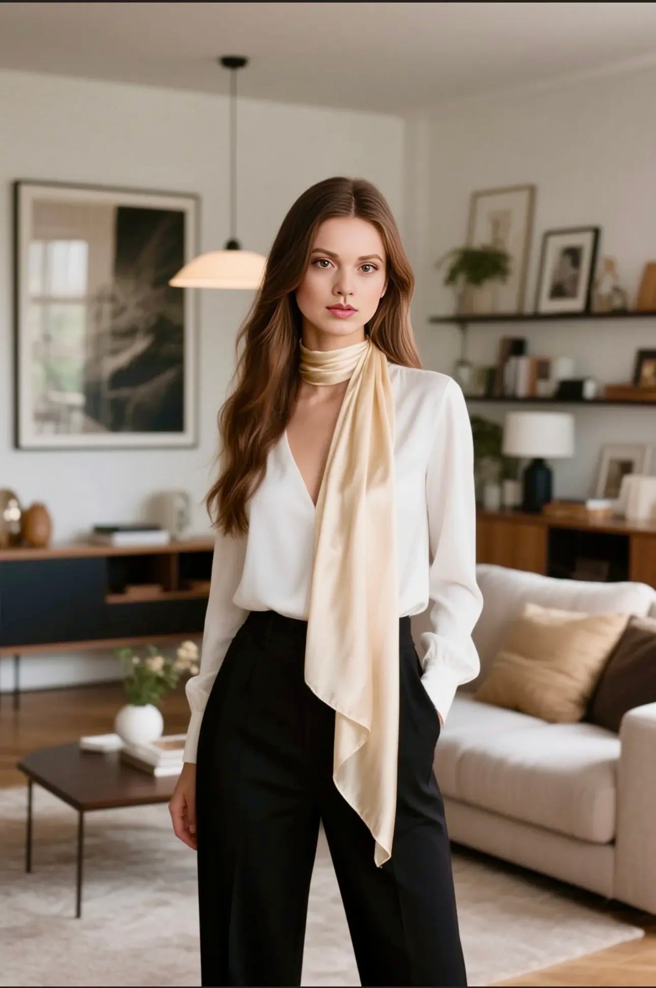 La Ferani Tasche Mit Tuch LADIES Wrap 100% Silk Summer Silk Towel