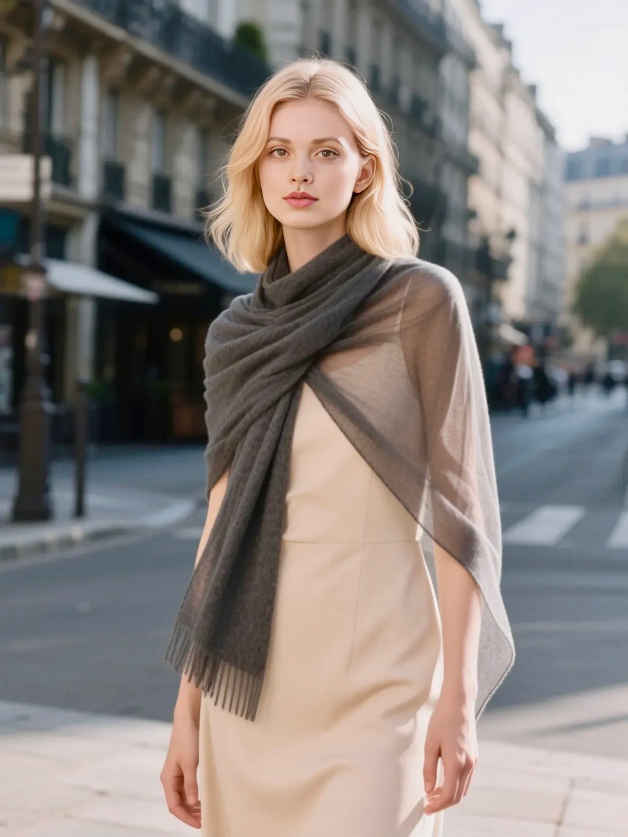 La Ferani Tasche Mit Tuch Basken Barrett Kaschmir Mütze Paris Stil