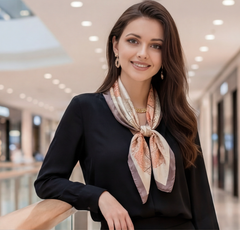 90x90 Seidentuch gold beige klassisch Stil K15