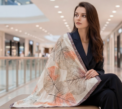 90x90 Seidentuch gold beige klassisch Stil K15