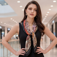 90x90 Seidentuch bunt Muster klassisch Stil K21