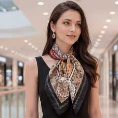 90x90 Seidentuch bunt Muster klassisch Stil K21