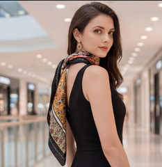 90x90 Seidentuch bunt Muster klassisch Stil K21