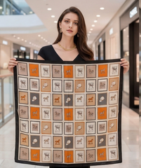 70x70 Bandana Seidentuch bunt Pferd klassisch Stil K65