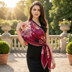 130x130 Seidentuch lila Asian Korean Stil L1